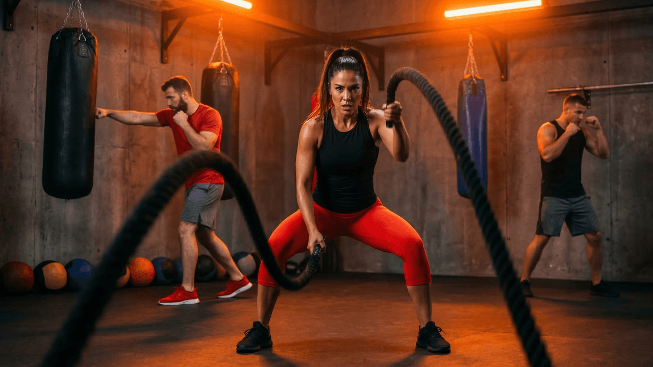 Gimnasio boutique con sistema de ingeniería olfativa profesional — neutralización molecular y diseño de perfil olfativo